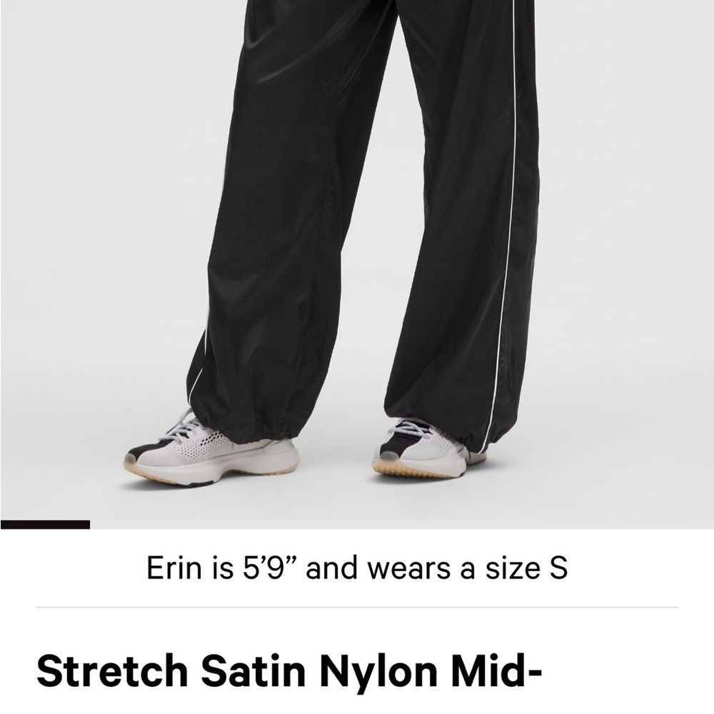 Stretch Satin Nylon Mid Rise Pant